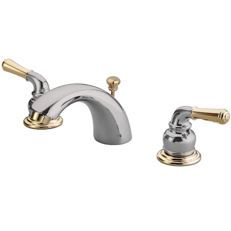 Kingston Brass Mini-Widespread Bathroom Faucet, Chrome/Polished Brass GKB954